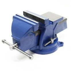 WILTEC Etau D'atelier 125 Mm Base Tournante Heavy Duty - Bleu