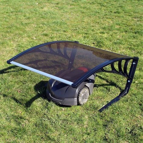 WILTEC Garage Pour Robot Tondeuse Marron Toit Carport Pour Tondeuses- Robot Tondeuse – Image 4