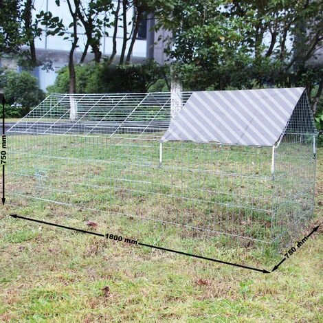 WILTEC Enclos Lapin Parc Ouvert Cage à Lapin Lièvre Clapier Activité Extérieure – Image 2