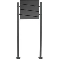 WILTEC Boite Lettres Kit Mural V16 Anthracite Revêtue Poudre Simple Verrouillable Courrier Mailbox