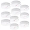 WILTEC 10 Detecteurs De Fumee Alarme Avertisseur Anti Incendie Pile 9v Certifie En 1460