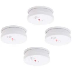 WILTEC 4 Detecteurs De Fumee Alarme Avertisseur Anti Incendie Pile 9v Cerifie En 14604