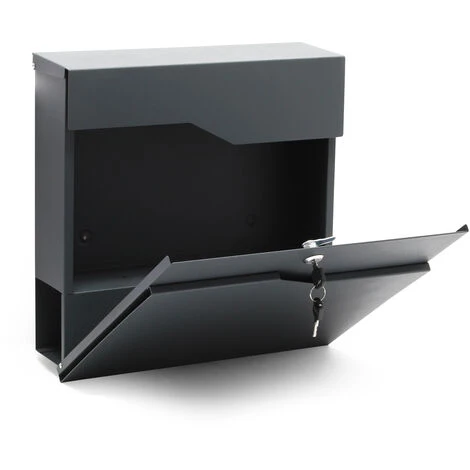 WILTEC Boite Lettre V20 Anthracite Fixation Murale Revêtue Poudre Porte Journal Revues – Image 3