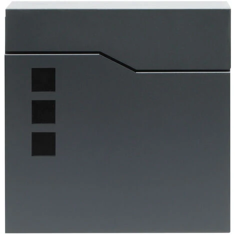 WILTEC Boite Lettre V20 Anthracite Fixation Murale Revêtue Poudre Porte Journal Revues – Image 4