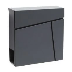 WILTEC Boite Lettres V23 Anthracite Murale Revêtue Par Poudre Porte Journal Magazine