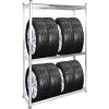 WILTEC Rayonnage Pour Pneus Rack à Pneus 8 Pneus Support Étagère Enfichable Atelier Garage Rangement