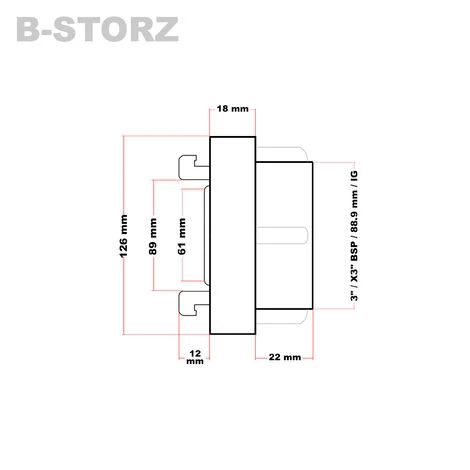 WILTEC Accouplement Storz B/75mm Avec Filetage Femelle 89mm 3 Pouces 3"X3" BSP Alu – Image 4