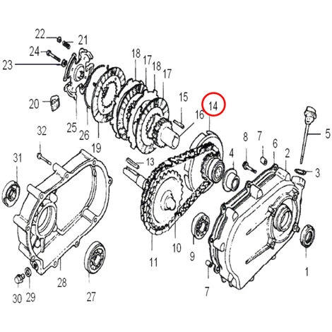 WILTEC Pièce Détachée Roue D'entraînement (arbre Menant) Vilebrequin Q2 25mm 9-13 CV – Image 2
