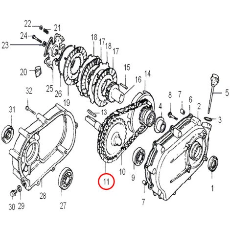 WILTEC Piéce Détachée Chaîne D'entraînement Pour Embrayage à Bain D'huile 6.5-13 CV – Image 3