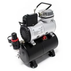 WILTEC Compresseur Aérographe AF186 Avec Réservoir Régulateur D'air Arrêt Automatique