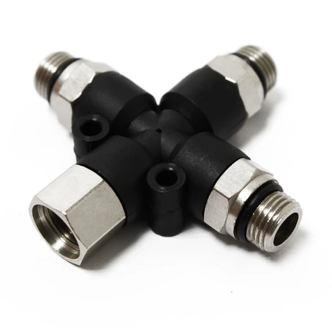 WILTEC Airbrush Adaptateur Distributeur 1 X 9,51 Mm (1/8") Filetage Femelle 3 X 9,51 Mm (1/8") Mâle