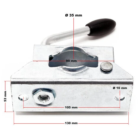 WILTEC Collier De Fixation Bride De Serrage Pour Roue Jockey 35mm Pour Remorque Voiture Caravane – Image 4