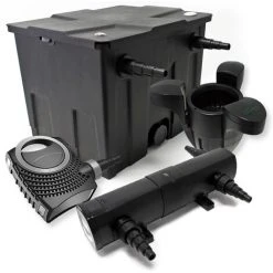 WILTEC Kit De Filtration Bassin Bio 12000l Stérilisateur UVC 18W 80W Pompe éco Ecumeur