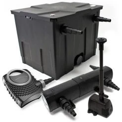 WILTEC Kit De Filtration Bassin Bio 12000l Stérilisateur UVC 18W 80W Pompe éco Fontaine