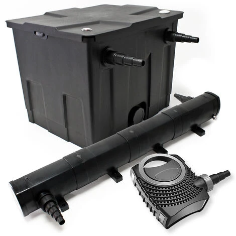 WILTEC Kit De Filtration De Bassin Bio 12000l Stérilisateur UVC 72W 80W Pompe éco