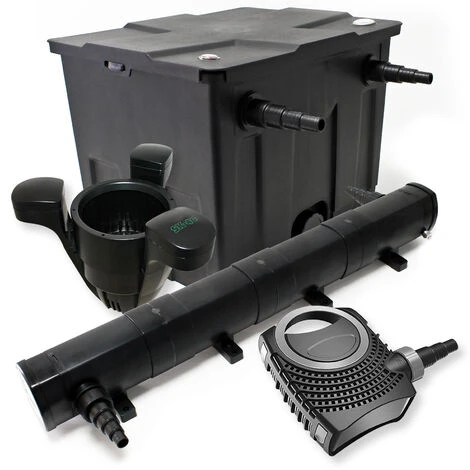 WILTEC Kit De Filtration Bassin Bio 12000l Stérilisateur UVC 72W 80W Pompe éco Ecumeur
