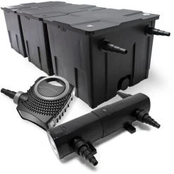 WILTEC Kit De Filtration De Bassin Bio 90000l Stérilisateur UVC 36W 80W Pompe éco