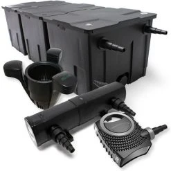 WILTEC Kit De Filtration Bassin Bio 90000l Stérilisateur UVC 24W 80W Pompe éco Ecumeur