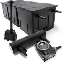WILTEC Kit De Filtration Bassin Bio 90000l Stérilisateur UVC 36W 80W Pompe éco Fontaine