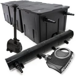 WILTEC Kit De Filtration Bassin Bio 90000l Stérilisateur UVC 72W 80W Pompe éco Fontaine