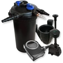 WILTEC Kit De Filtration Bassin à Pression 30000l Stérilisateur 70W Pompe éco Fontaine Ecumeur
