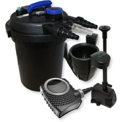 WILTEC Kit De Filtration à Pression Bio 6 000l Stérilisateur Pompe De Bassin Pompe De Fontaine Ecumeur