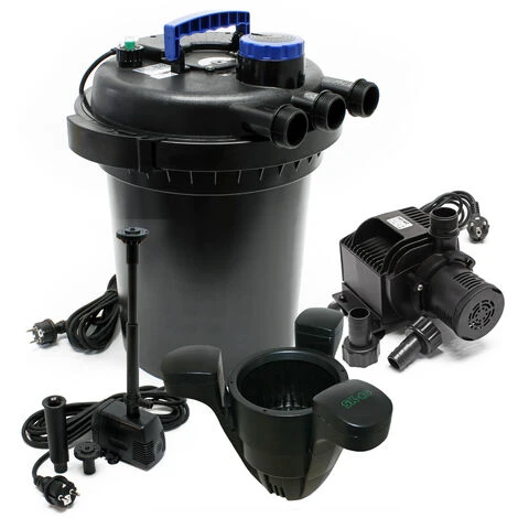 WILTEC Kit De Filtration à Pression Bio 6000l Stérilisateur Pompe De Bassin Pompe De Fontaine Ecumeur