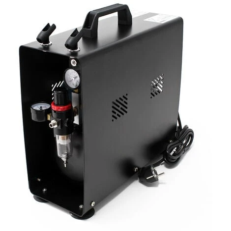 WILTEC Compresseur Aérographe AF196AW Bicylindre Avec Réservoir