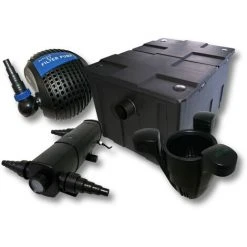 WILTEC Kit De Filtration Bassin Bio Filtre 60000l Stérilisateur UVC 72W 80W Pompe éco Ecumeur