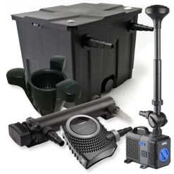 WILTEC SunSun Kit De Filtration De Bassin 12000l 36W UVC Stérilisateur 80W Pompe Fontaine Skimmer
