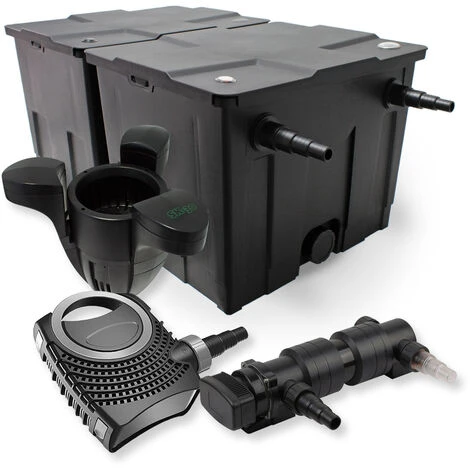 WILTEC SunSun Kit De Filtration De Bassin 60000l 24W UVC 6. Stérilisateur NEO8000 Pompe 70W Skimmer