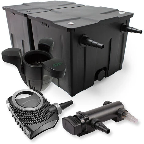WILTEC SunSun Kit De Filtration De Bassin 60000l 18W UVC 3. Stérilisateur NEO8000 Pompe 70W Skimmer
