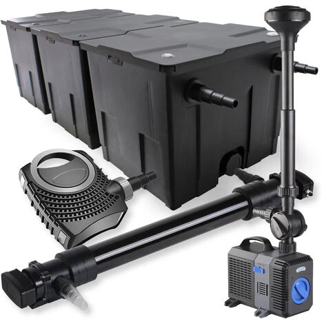 WILTEC SunSun Kit De Filtration De Bassin 90000l 72W UVC Stérilisateur NEO10000 80W Pompe Fontaine