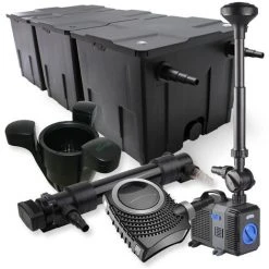 WILTEC SunSun Kit De Filtration De Bassin 90000l 36W UVC Stérilisateur 80W Pompe Fontaine Skimmer