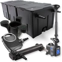 WILTEC SunSun Kit De Filtration De Bassin 90000l 24W UVC Stérilisateur NEO8000 Pompe 70W Fontaine Skimmer
