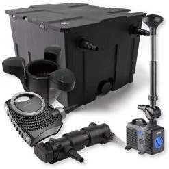 WILTEC SunSun Kit De Filtration De Bassin 60000l 18W UVC Stérilisateur NEO8000 70W Pompe Fontaine Skimmer
