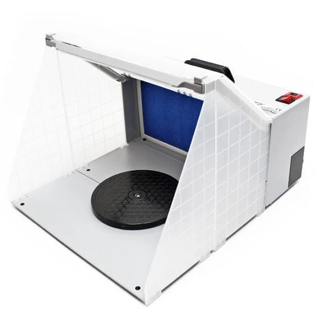 WILTEC Airbrush Cabine D’aspiration Illuminé Pour Airbrush 12 Volt 4m³/min