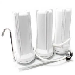 WILTEC TR203 3 Etapes Filtre Sur évier Acier Filtre à Eau 5µ Filtre Charbon Actif Bloc