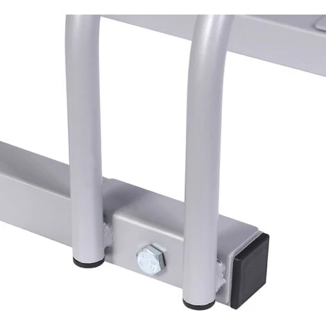 WILTEC Râtelier Au Sol Pour 5 Vélos 1305x320x265mm Acier Revêtu Par Poudre Gris Bicyclette – Image 5