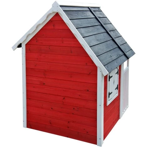 WILTEC Maison De Jeux Villa Enfants Bois Véranda Maisonnette Cabane Jardin Terrasse Plein Air – Image 5