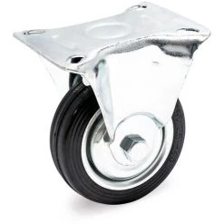 WILTEC Roulette Fixe Ø 75 Mm Roue Caoutchouc Jante Métal 50 Kg Charge Transport Appareil Accessoires Meuble