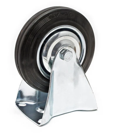 WILTEC Roulette Fixe Ø 160 Mm Roue Caoutchouc Jante Métal 130Kg Charge Transport Appareil Accessoire Meuble – Image 2