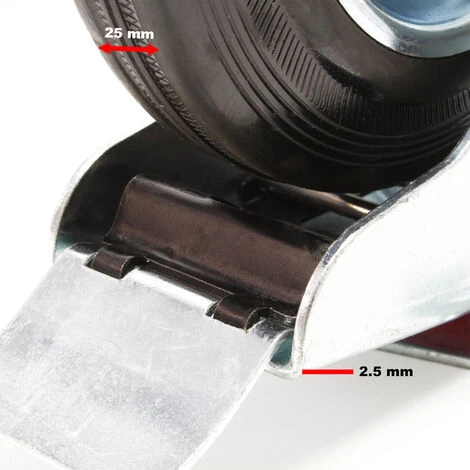WILTEC Roulette Blocage Double Ø 125 Mm Roue Caoutchouc Jante Métal 100Kg Charge Transport Appareil Meuble – Image 5