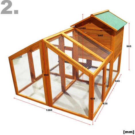 WILTEC Poulailler En Bois Style Cottage Avec Enclos Extérieur Montage Variable Nichoir Élevage Basse-cour – Image 5