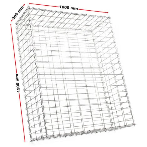 WILTEC Gabion 150x100x30cm Mur Pierre Paroi Bordure De Jardin Espalier Grillage Métallique Clôture Panier – Image 3