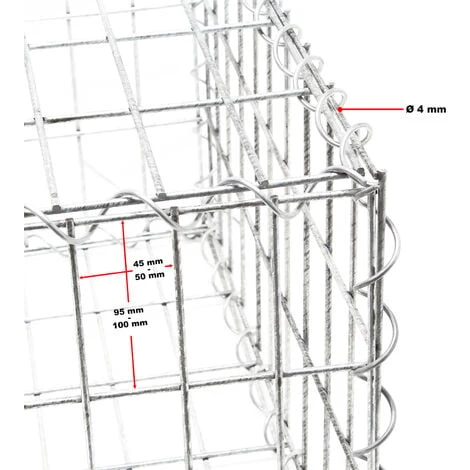 WILTEC Gabion 150x100x30cm Mur Pierre Paroi Bordure De Jardin Espalier Grillage Métallique Clôture Panier – Image 4